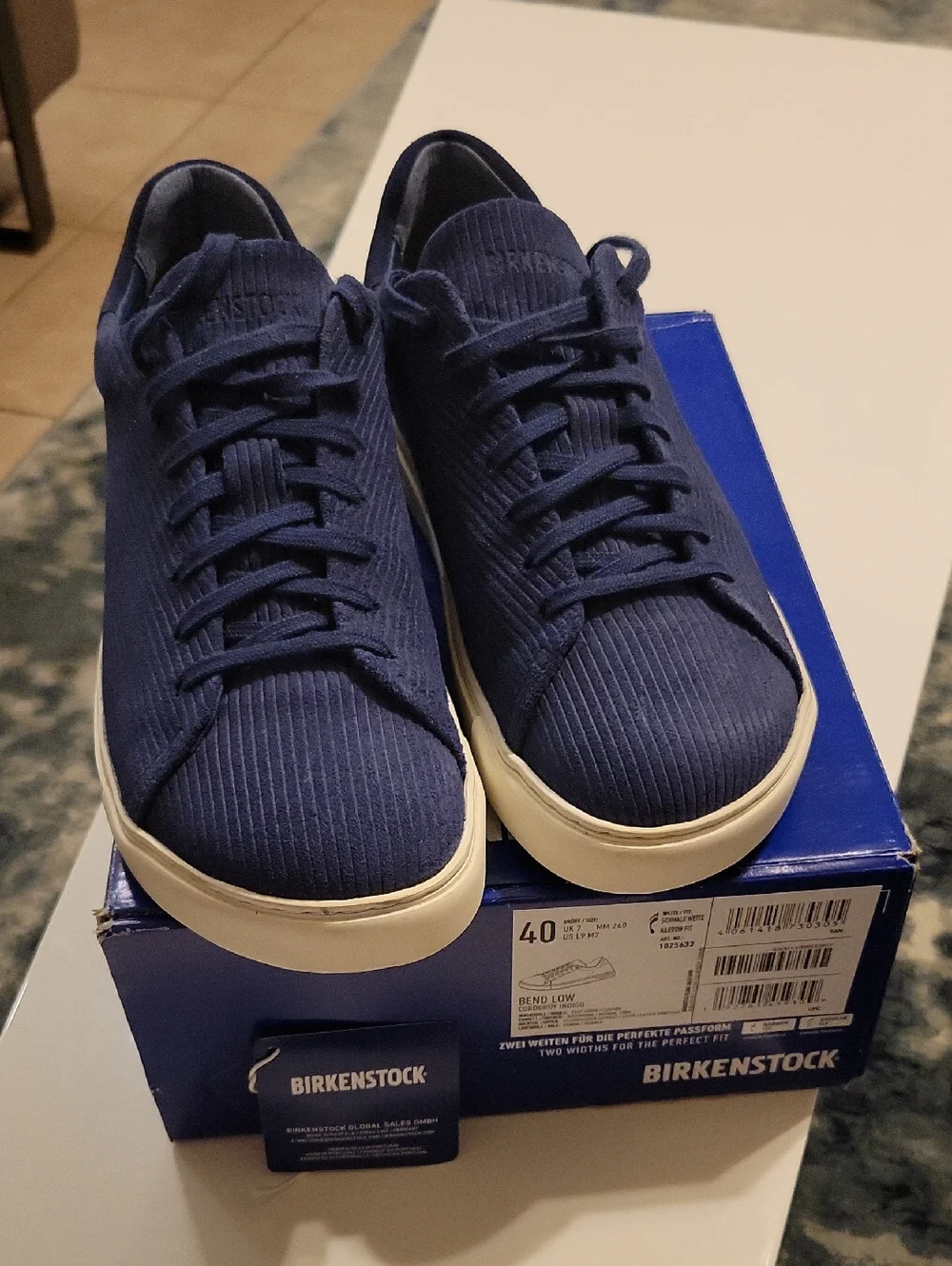 Birkenstock Bend Low Corduroy Indigo - Picture 1 of 5
